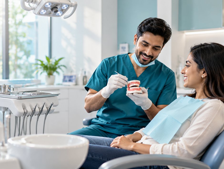 Illustrative dentist consultation